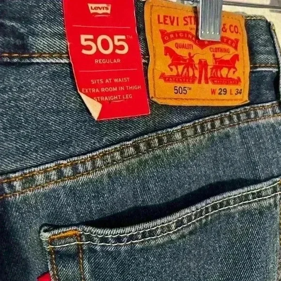Levi’s 505 Sit A The Waist Straight Leg Jeans Size W29x 34 NWT - Picture 8 of 9